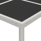 Tavolo da Giardino 170x170x74,5 cm in Vetro e Acciaio Tavolo da Giardino 170x170x74,5 cm in Vetro e Acciaio