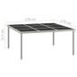 Tavolo da Giardino 170x170x74,5 cm in Vetro e Acciaio Tavolo da Giardino 170x170x74,5 cm in Vetro e Acciaio