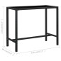 Tavolo da Bar per Esterni Nero 130x60x110 cm Polyrattan e Vetro Tavolo da Bar per Esterni Nero 130x60x110 cm Polyrattan e Vetro