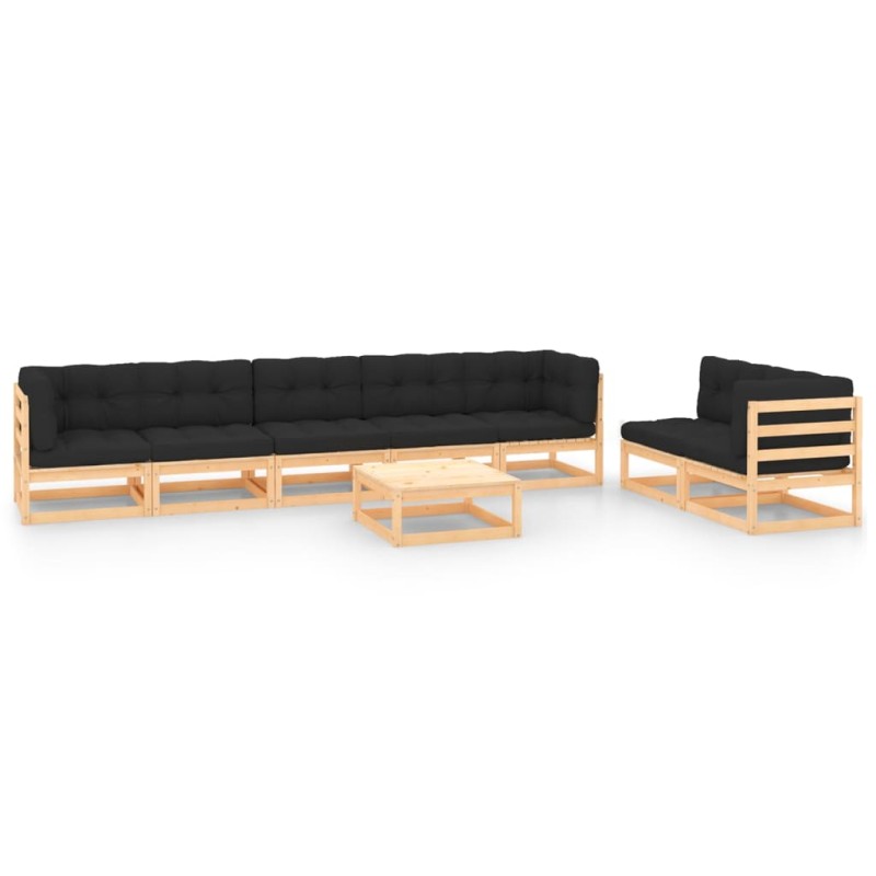 vidaXL Set Divani da Giardino 8 pz con Cuscini Legno Massello di Pino vidaXL Set Divani da Giardino 8 pz con Cuscini Legno Massello di Pino