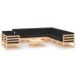 vidaXL Set Salotto Giardino 10pz Cuscini Antracite Legno Massello Pino vidaXL Set Salotto Giardino 10pz Cuscini Antracite Legno Massello Pino