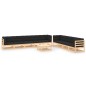 vidaXL Set Salotto Giardino 10pz Cuscini Antracite Legno Massello Pino vidaXL Set Salotto Giardino 10pz Cuscini Antracite Legno Massello Pino