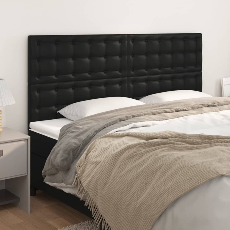 vidaXL Testiere 4 pz Nere 100x5x78/88 cm in Similpelle vidaXL Testiere 4 pz Nere 100x5x78/88 cm in Similpelle