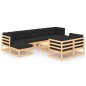 vidaXL Set Salotto Giardino 10pz Cuscini Antracite Legno Massello Pino vidaXL Set Salotto Giardino 10pz Cuscini Antracite Legno Massello Pino