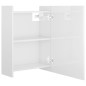 Armadietto a Specchio Bianco Lucido 62,5x20,5x64 cm Truciolato