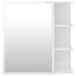 Armadietto a Specchio Bianco Lucido 62,5x20,5x64 cm Truciolato