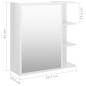 Armadietto a Specchio Bianco Lucido 62,5x20,5x64 cm Truciolato
