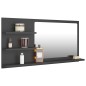 Specchio da Bagno Grigio 90x10,5x45 cm in Truciolato Specchio da Bagno Grigio 90x10,5x45 cm in Truciolato
