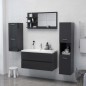 Specchio da Bagno Grigio 90x10,5x45 cm in Truciolato Specchio da Bagno Grigio 90x10,5x45 cm in Truciolato