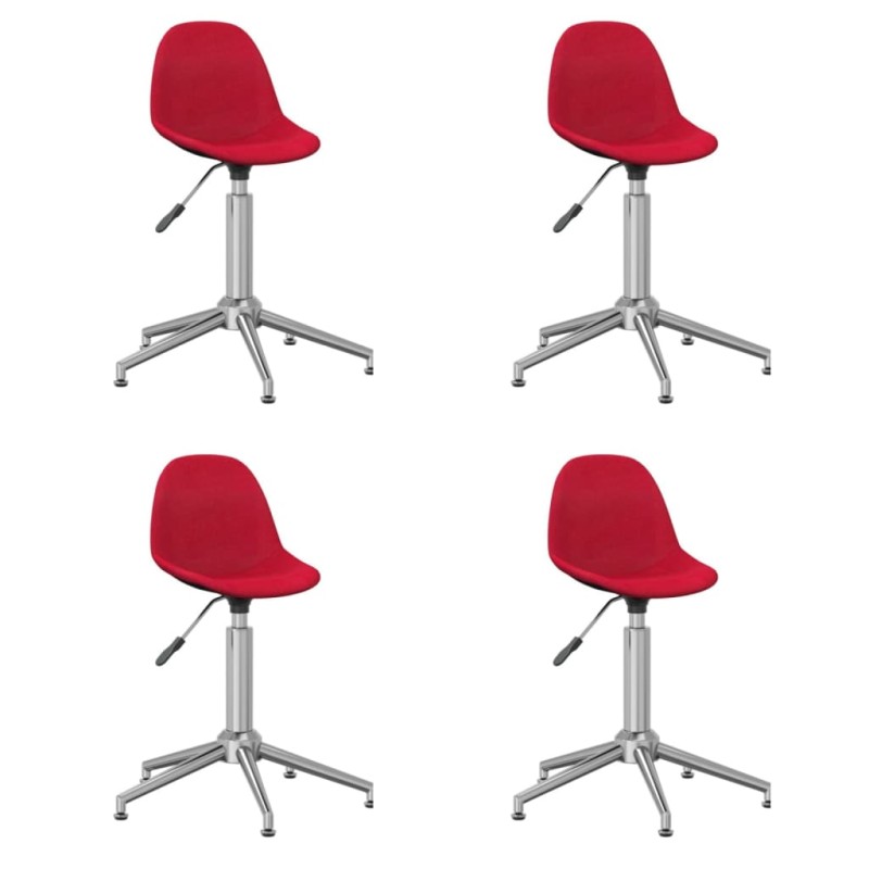 vidaXL Sedie da Pranzo Girevoli 4 pz Rosso Vino in Tessuto vidaXL Sedie da Pranzo Girevoli 4 pz Rosso Vino in Tessuto