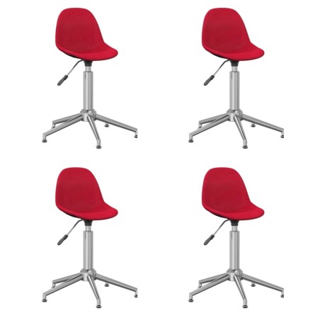 vidaXL Sedie da Pranzo Girevoli 4 pz Rosso Vino in Tessuto
