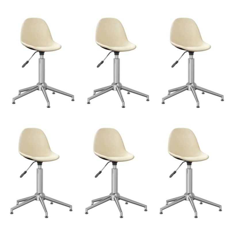 vidaXL Sedie da Pranzo Girevoli 6 pz Crema in Tessuto vidaXL Sedie da Pranzo Girevoli 6 pz Crema in Tessuto