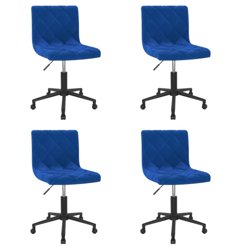 vidaXL Sedie da Pranzo Girevoli 4 pz Blu in Velluto vidaXL Sedie da Pranzo Girevoli 4 pz Blu in Velluto