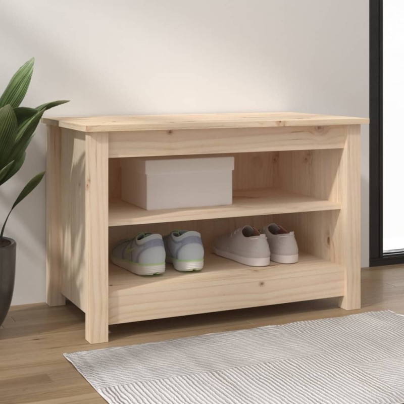 vidaXL Scarpiera 70x38x45,5 cm in Legno Massello di Pino vidaXL Scarpiera 70x38x45,5 cm in Legno Massello di Pino
