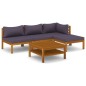 vidaXL Set Divani da Giardino 5 pz con Cuscini in Massello di Acacia vidaXL Set Divani da Giardino 5 pz con Cuscini in Massello di Acacia