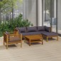 vidaXL Set Divani da Giardino 6 pz con Cuscini in Massello di Acacia vidaXL Set Divani da Giardino 6 pz con Cuscini in Massello di Acacia