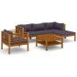 vidaXL Set Divani da Giardino 6 pz con Cuscini in Massello di Acacia vidaXL Set Divani da Giardino 6 pz con Cuscini in Massello di Acacia