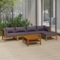 vidaXL Set Divani da Giardino 6 pz con Cuscini in Massello di Acacia