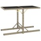 vidaXL Tavolo da Giardino Beige 110x53x72 cm in Vetro e Polyrattan vidaXL Tavolo da Giardino Beige 110x53x72 cm in Vetro e Polyrattan