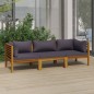 vidaXL Divano da Giardino 3 Posti con Cuscino Legno Massello di Acacia vidaXL Divano da Giardino 3 Posti con Cuscino Legno Massello di Acacia