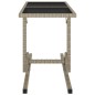 vidaXL Tavolo da Giardino Beige 110x53x72 cm in Vetro e Polyrattan vidaXL Tavolo da Giardino Beige 110x53x72 cm in Vetro e Polyrattan
