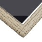 vidaXL Tavolo da Giardino Beige 110x53x72 cm in Vetro e Polyrattan vidaXL Tavolo da Giardino Beige 110x53x72 cm in Vetro e Polyrattan