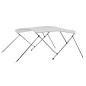 Bimini di Prua con Tendalino a 3 Archi Bianco 183x140x137 cm