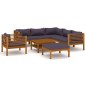 vidaXL Set Divani da Giardino 8 pz con Cuscini in Massello di Acacia vidaXL Set Divani da Giardino 8 pz con Cuscini in Massello di Acacia