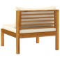 vidaXL Divano da Giardino a 4 Posti con Cuscino Crema Massello Acacia vidaXL Divano da Giardino a 4 Posti con Cuscino Crema Massello Acacia