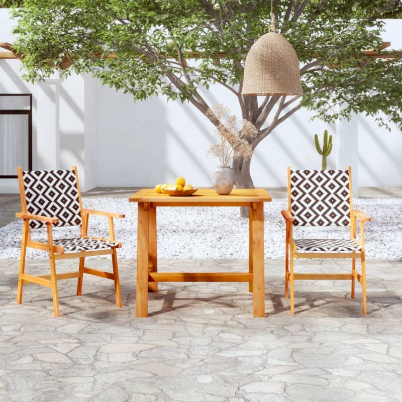 vidaXL Set Mobili da Pranzo per Giardino 3 pz Legno Massello di Acacia vidaXL Set Mobili da Pranzo per Giardino 3 pz Legno Massello di Acacia