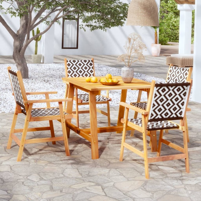 vidaXL Set Mobili da Pranzo per Giardino 5 pz Legno Massello di Acacia vidaXL Set Mobili da Pranzo per Giardino 5 pz Legno Massello di Acacia