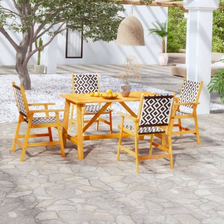 vidaXL Set Mobili da Pranzo per Giardino 5 pz Legno Massello di Acacia