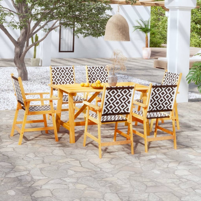 vidaXL Set Mobili da Pranzo per Giardino 7 pz Legno Massello di Acacia vidaXL Set Mobili da Pranzo per Giardino 7 pz Legno Massello di Acacia