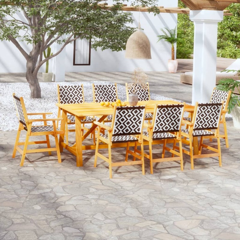 vidaXL Set Mobili da Pranzo per Giardino 9 pz Legno Massello di Acacia vidaXL Set Mobili da Pranzo per Giardino 9 pz Legno Massello di Acacia