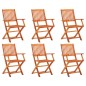 vidaXL Sedie da Giardino Pieghevoli 6pz in Legno Massello di Eucalipto vidaXL Sedie da Giardino Pieghevoli 6pz in Legno Massello di Eucalipto