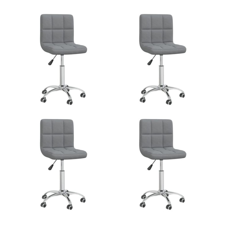 vidaXL Sedie da Pranzo Girevoli 4 pz Grigio Chiaro in Tessuto vidaXL Sedie da Pranzo Girevoli 4 pz Grigio Chiaro in Tessuto
