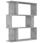 Libreria/Divisorio Grigio Calcestruzzo 80x24x96cm in Truciolato