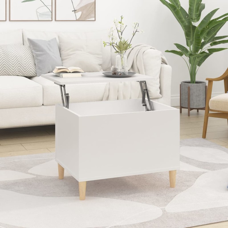 Tavolino da Salotto Bianco 60x44,5x45 cm in Legno Multistrato Tavolino da Salotto Bianco 60x44,5x45 cm in Legno Multistrato