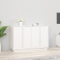 Credenza Bianca 120x35x80 cm in Legno Massello di Pino Credenza Bianca 120x35x80 cm in Legno Massello di Pino