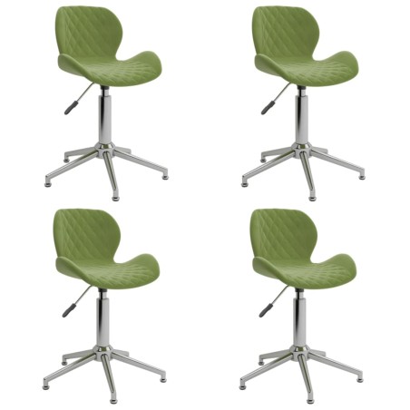vidaXL Sedie da Pranzo Girevoli 4 pz Verde Chiaro in Velluto