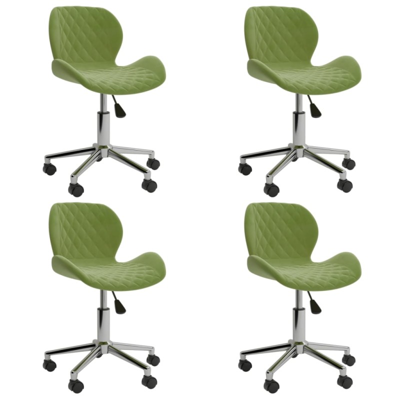 vidaXL Sedie da Pranzo Girevoli 2 pz Verde Chiaro in Velluto vidaXL Sedie da Pranzo Girevoli 2 pz Verde Chiaro in Velluto