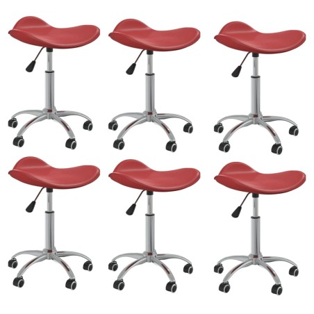 vidaXL Sedie da Pranzo Girevoli 6 pz Rosso Vino in Similpelle