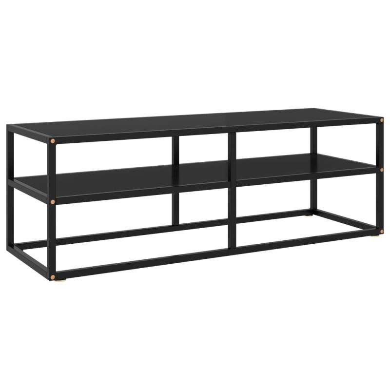 vidaXL Mobile Porta TV Nero con Vetro Nero 120x40x40 cm vidaXL Mobile Porta TV Nero con Vetro Nero 120x40x40 cm