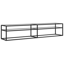 vidaXL Mobile Porta TV Trasparente 200x40x40,5 cm in Vetro Temperato