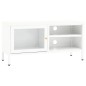 vidaXL Mobile TV Bianco 90x30x44 cm in Acciaio e Vetro vidaXL Mobile TV Bianco 90x30x44 cm in Acciaio e Vetro
