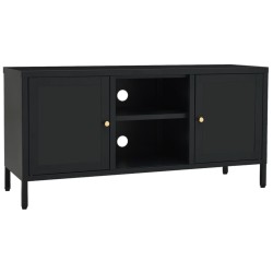vidaXL Mobile TV Nero 105x35x52 cm in Acciaio e Vetro