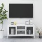vidaXL Mobile TV Bianco 105x35x52 cm in Acciaio e Vetro vidaXL Mobile TV Bianco 105x35x52 cm in Acciaio e Vetro