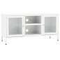 vidaXL Mobile TV Bianco 105x35x52 cm in Acciaio e Vetro vidaXL Mobile TV Bianco 105x35x52 cm in Acciaio e Vetro