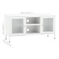 vidaXL Mobile TV Bianco 105x35x52 cm in Acciaio e Vetro vidaXL Mobile TV Bianco 105x35x52 cm in Acciaio e Vetro