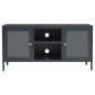 vidaXL Mobile TV Antracite 105x35x52 cm in Acciaio e Vetro vidaXL Mobile TV Antracite 105x35x52 cm in Acciaio e Vetro